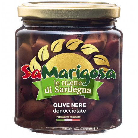 Olive nere denocciolate  Vaso 280 g